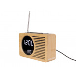 Karlsson retro radio alarm clock bamboo
