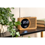 Karlsson retro radio alarm clock bamboo