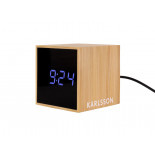 Karlsson mini cube alarm clock bamboo