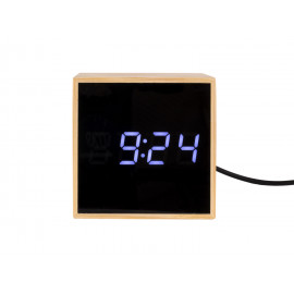 Karlsson mini cube alarm clock bamboo
