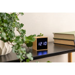 Karlsson mini cube alarm clock bamboo