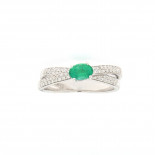 Mirco visconti anello gambo doppio con smeraldo e brilanti 