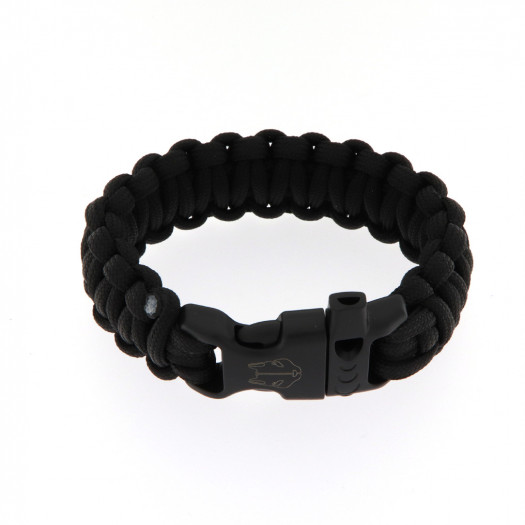 Blacksquirrel bracciale big classic nero con fischietto p18,5 cm