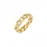 Dnno anello gourmette oro giallo e zirconi