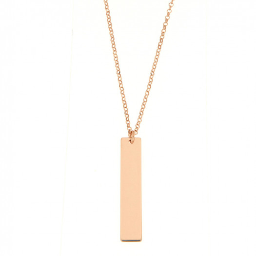 Eg girocollo in argento rosato con piastrina personalizzabile Eg girocollo in argento rosato con piastrina personalizzabile
