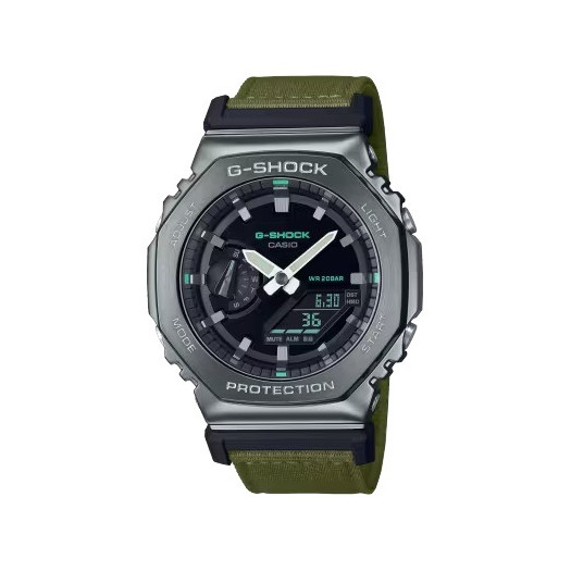 Casio g-shock metal covered kaki gm-2100cb-3aer