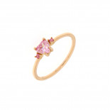 Dnno anello spring in oro rosa con cuore rosa