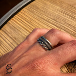 Nelson anello triplo in argento brunito