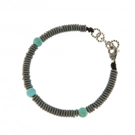 Nelson bracciale miniroll brunito turchese