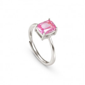 Nomination anello colour wave solitario rosa in argento