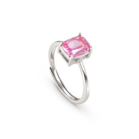 Nomination anello colour wave solitario rosa in argento
