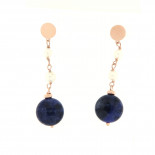Kikilia orecchini blanc- bleu con perle e sodalite