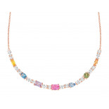 Nomination collana colour wave (ricca) argento e cz. oro rosa