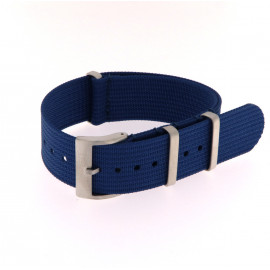 Om cinturino nato metal in nylon blu