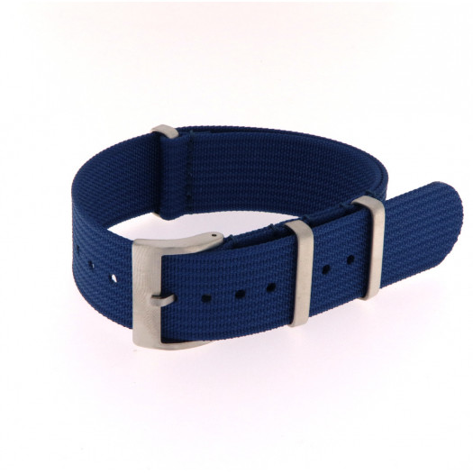 Om cinturino nato metal in nylon blu