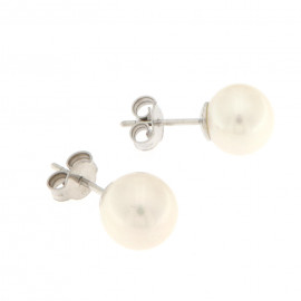 Genesia orecchini in oro bianco con perla 9- 9,5 mm