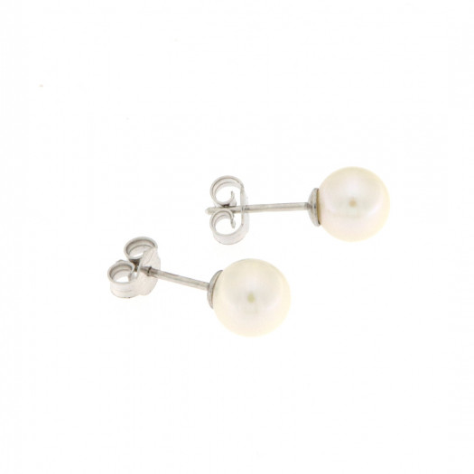 Genesia orecchini in oro bianco con perla 8- 8,5 mm