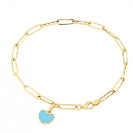 O6 bracciale catena in oro giallo con cuore