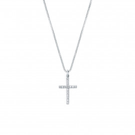 Mirco visconti girocollo in oro bianco con croce di brillanti 0,008 ct