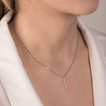Mirco visconti girocollo in oro bianco con croce di brillanti 0,008 ct