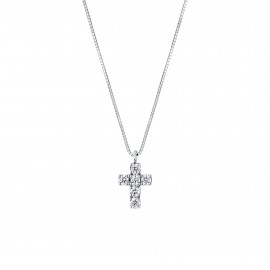 Mirco visconti girocollo in oro bianco con croce di brillanti 0,22 ct