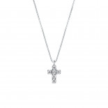 Mirco visconti girocollo in oro bianco con croce di brillanti 0,22 ct