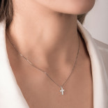 Mirco visconti girocollo in oro bianco con croce di brillanti 0,22 ct