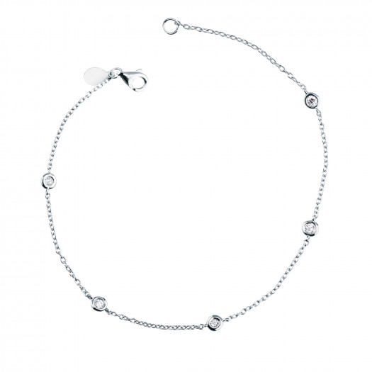 Mirco visconti bracciale in oro bianco con 4 brillanti 0,22 ct