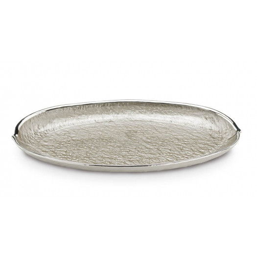 Greggio piatto euclide ovale tortora 34 x 22 cm