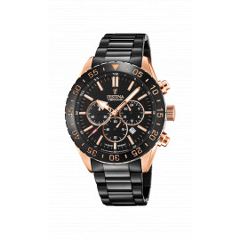 Festina ceramic crono black- gold