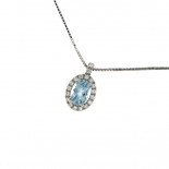 Mirco visconti girocollo con acquamarina ovale e brillanti