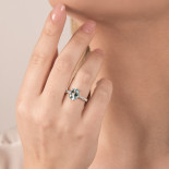 Mirco visconti anello con acqua marina e brillanti