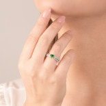 Mirco visconti anello gambo doppio con smeraldo e brilanti 