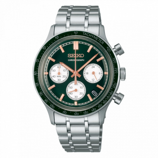 Seiko classic sports car vintage chronograph verde