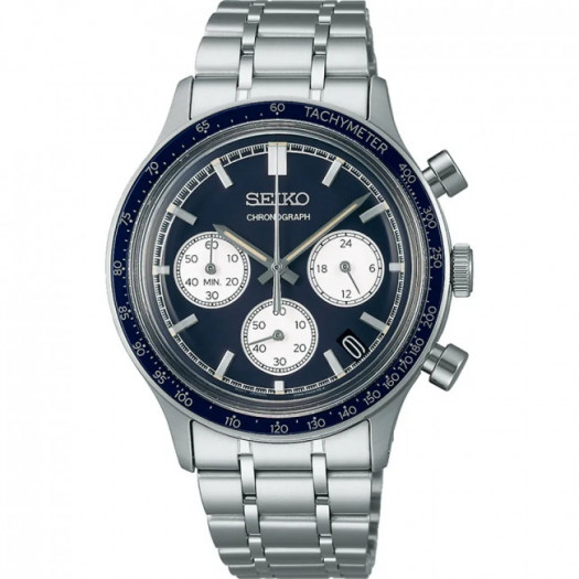 Seiko classic sports car vintage chronograph blu
