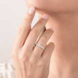 Mirco visconti anello solitario con pavè ai lati 0,25 ct