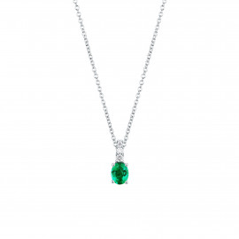 Mirco visconti girocollo con smeraldo ovale e brillanti