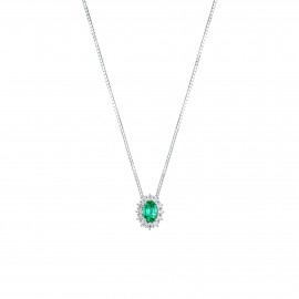 Mirco visconti girocollo con smeraldo e contorno di brillanti