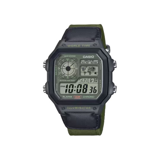 Casio ae series world time army