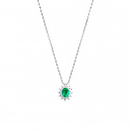 Mirco visconti orecchini con smeraldo ovale e contorno di brillanti