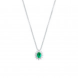 Mirco visconti orecchini con smeraldo ovale e contorno di brillanti