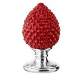 Valenti pigna rossa base argento 9 cm