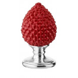 Valenti pigna rossa base argento 9 cm