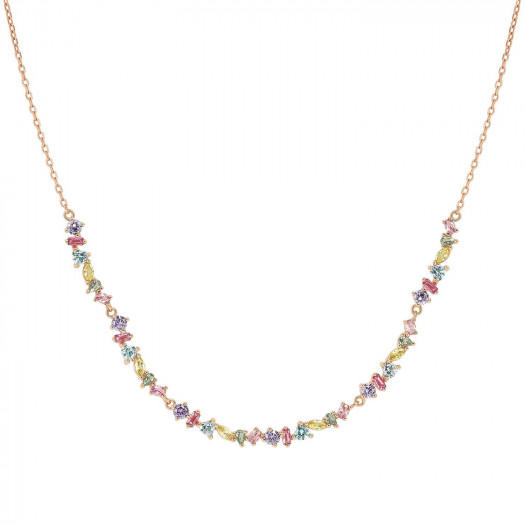 Nomination collana colour wave ed. mini in argento 925 e cubic zirconia mixed fin. oro rosa
