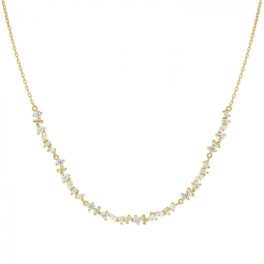 Nomination collana colour wave ed. mini in argento 925 e cubic zirconia bianco fin. oro giallo