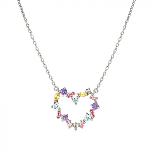 Nomination collana colour wave ed. mini in argento 925 (cuore) e cubic zirconia mixed fin. argento