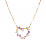 Nomination collana colour wave ed. mini in argento 925 (cuore) e cubic zirconia mixed fin. oro rosa