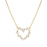 Nomination collana colour wave ed. mini in argento 925 (cuore) e cubic zirconia bianco fin. oro giallo