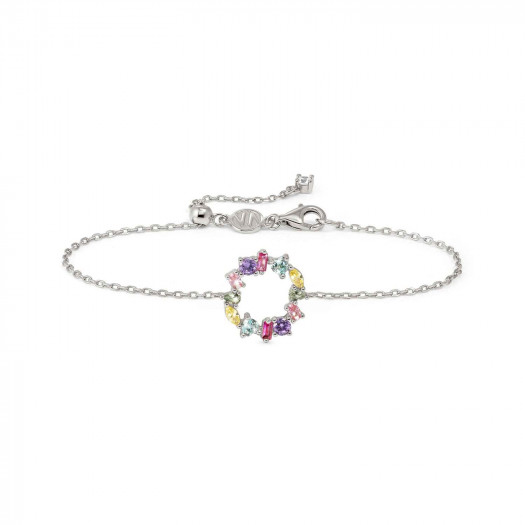 Nomination bracciale colour wave ed. mini in argento 925 (cerchio) e cubic zirconia mixed fin. argento