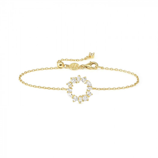 Nomination bracciale colour wave ed. mini in argento 925 (cerchio) e cubic zirconia bianco fin. oro giallo